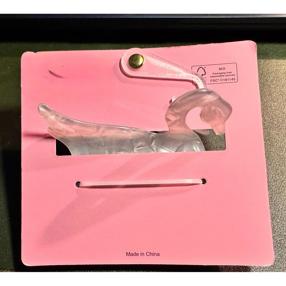 Piper K‎ Swan Hair Claw Clip Acetate Pink White Marble Hair Accessory